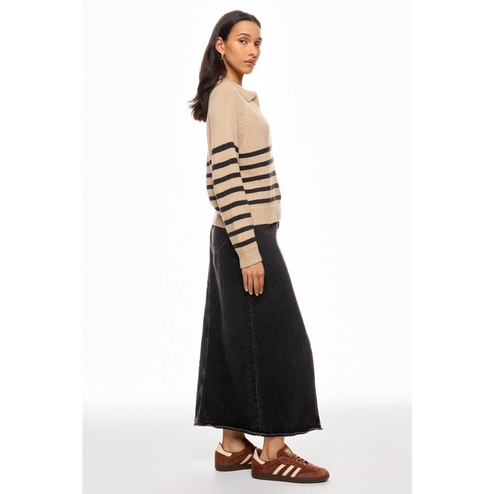 Marine Layer Relaxed Polo Striped Collared Long Sleeve Wool Sweater Size Small - Picture 3 of 13